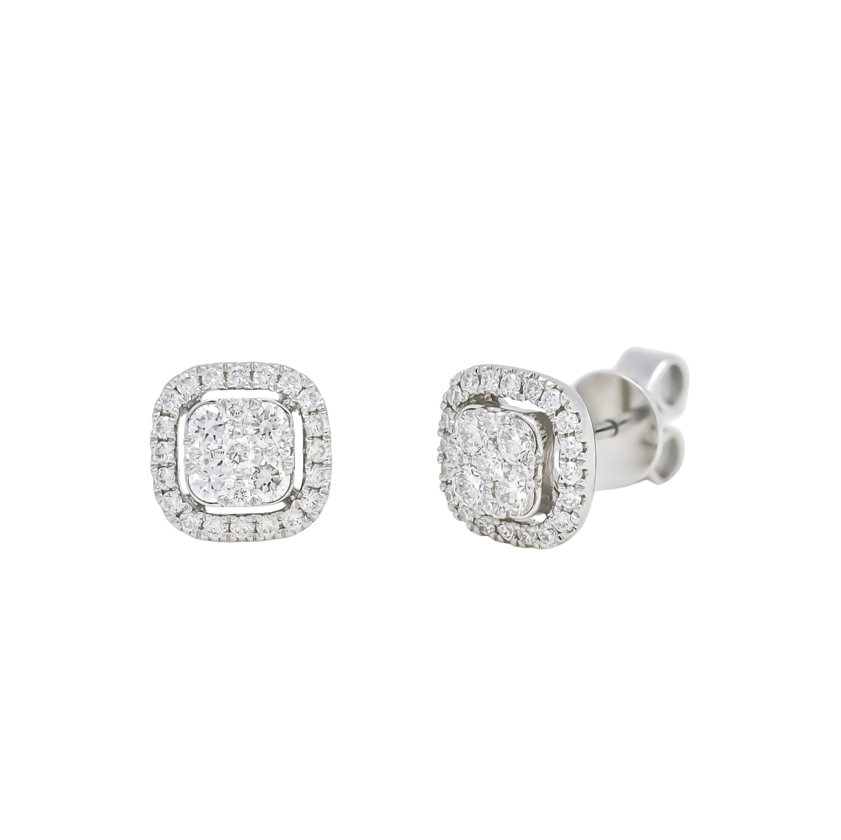 18k WHITE GOLD CLUSTER HALO JEWELRY SET