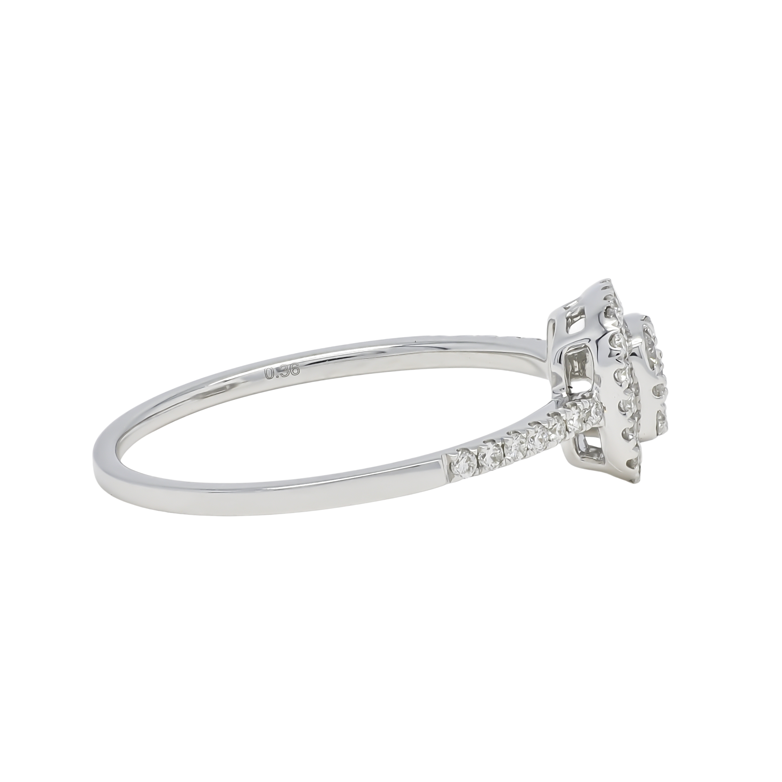 18k WHITE GOLD CLUSTER HALO JEWELRY SET