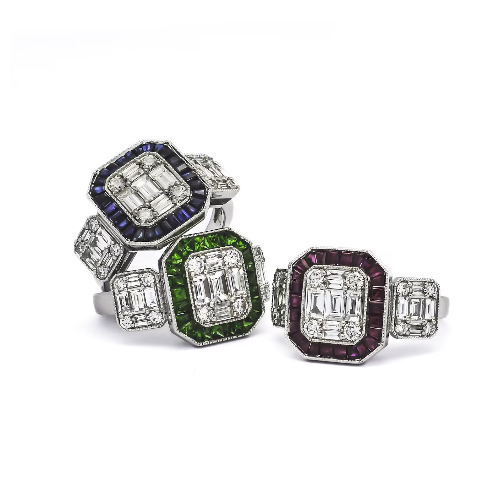 BAGUETTE ECLAT – COLOUR DIAMOND RINGS