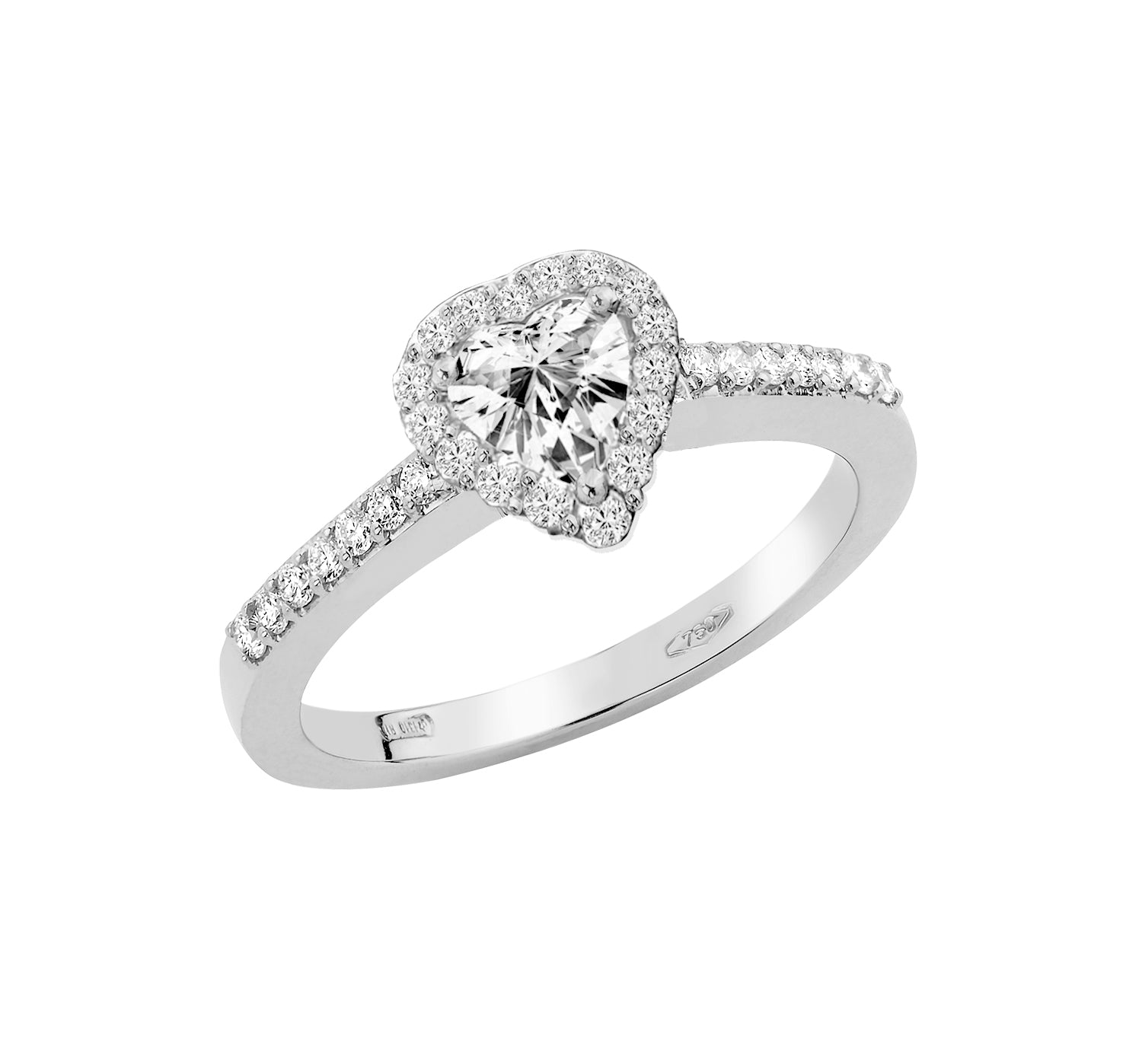 PIAZZA VENEZIA COLLECTION – HEART DIAMOND RING IN WHITE GOLD