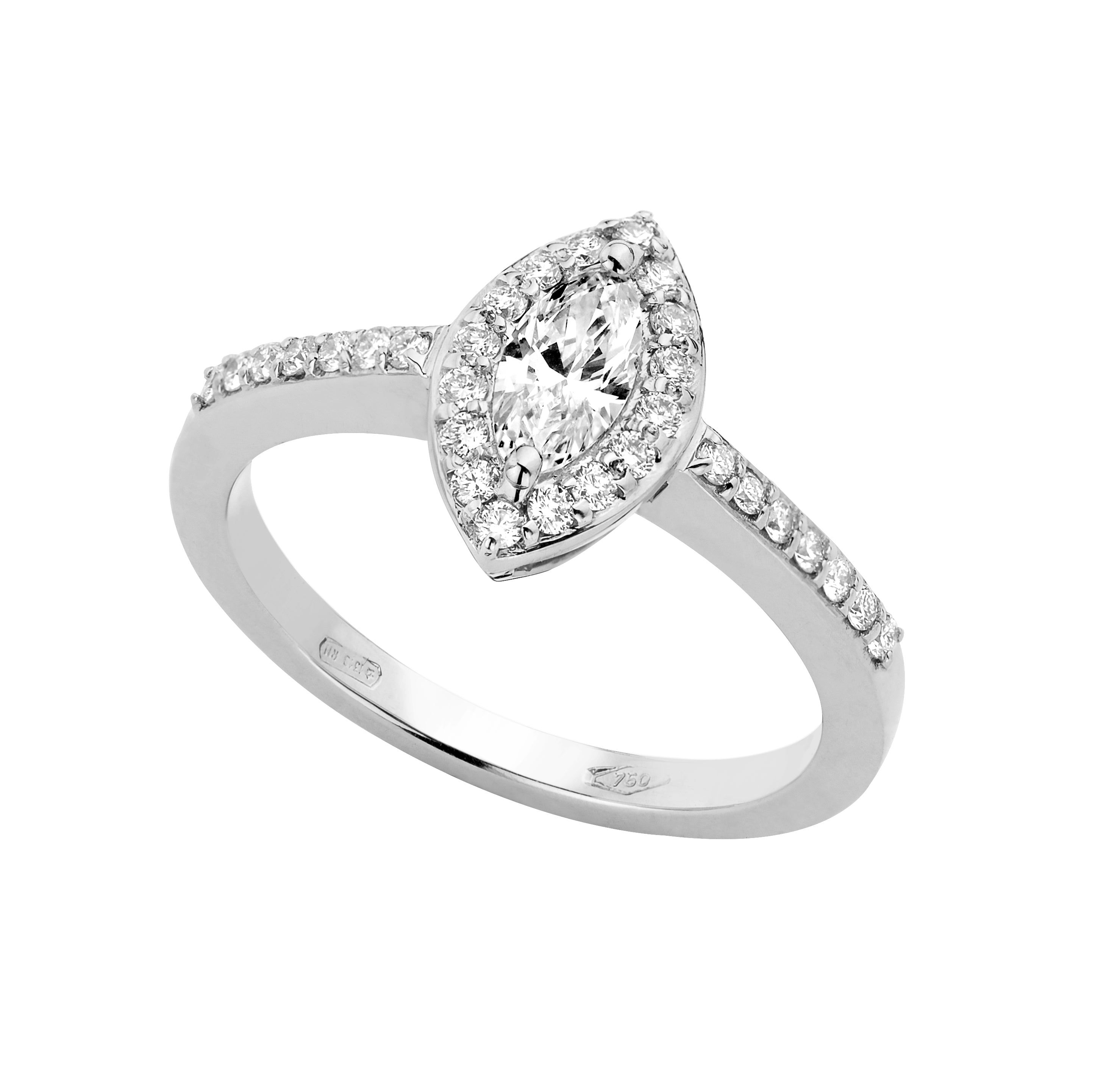 PIAZZA VENEZIA COLLECTION – MARQUISE DIAMOND RING IN WHITE GOLD