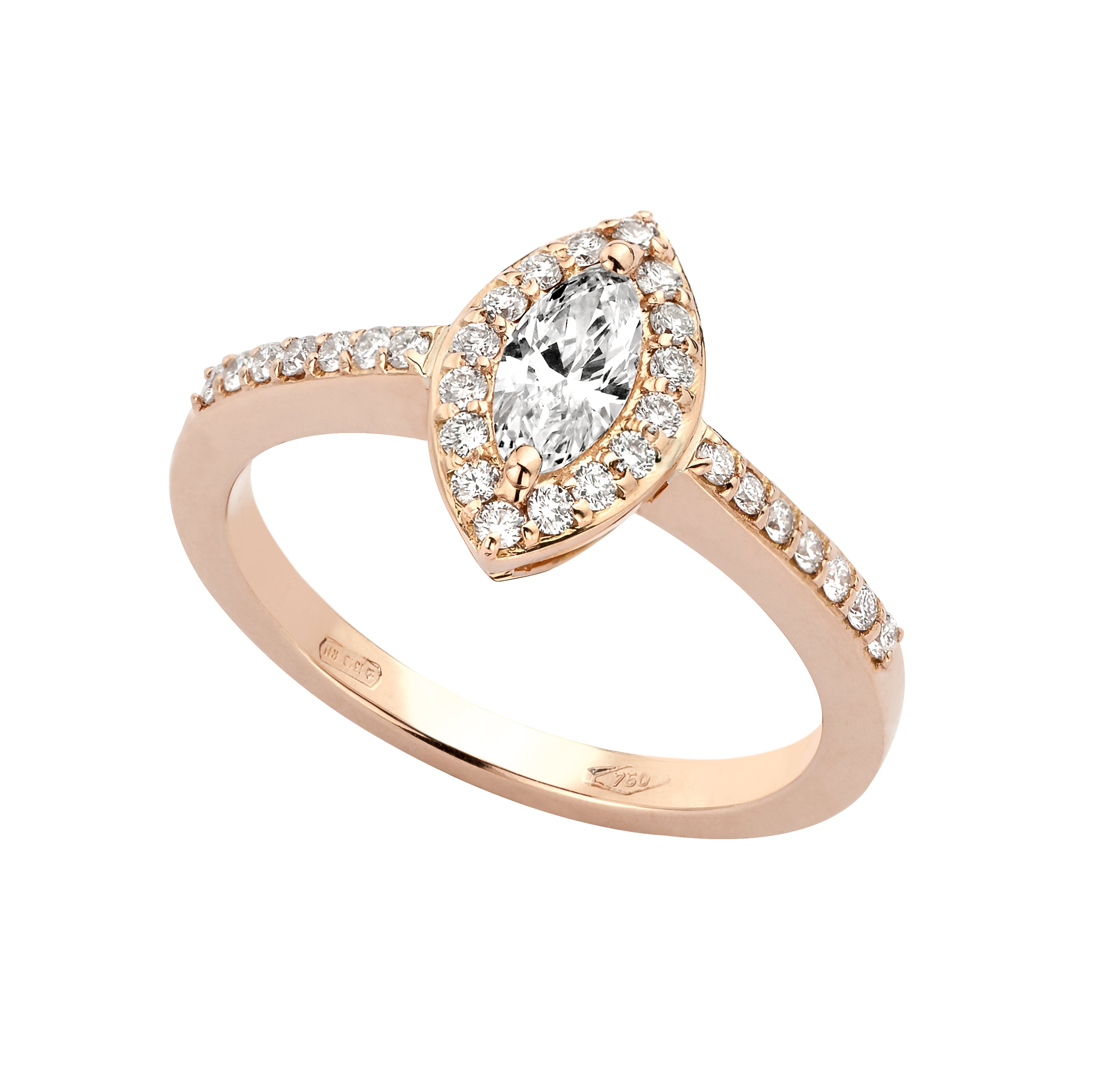 PIAZZA VENEZIA COLLECTION – MARQUISE DIAMOND RING IN ROSE GOLD