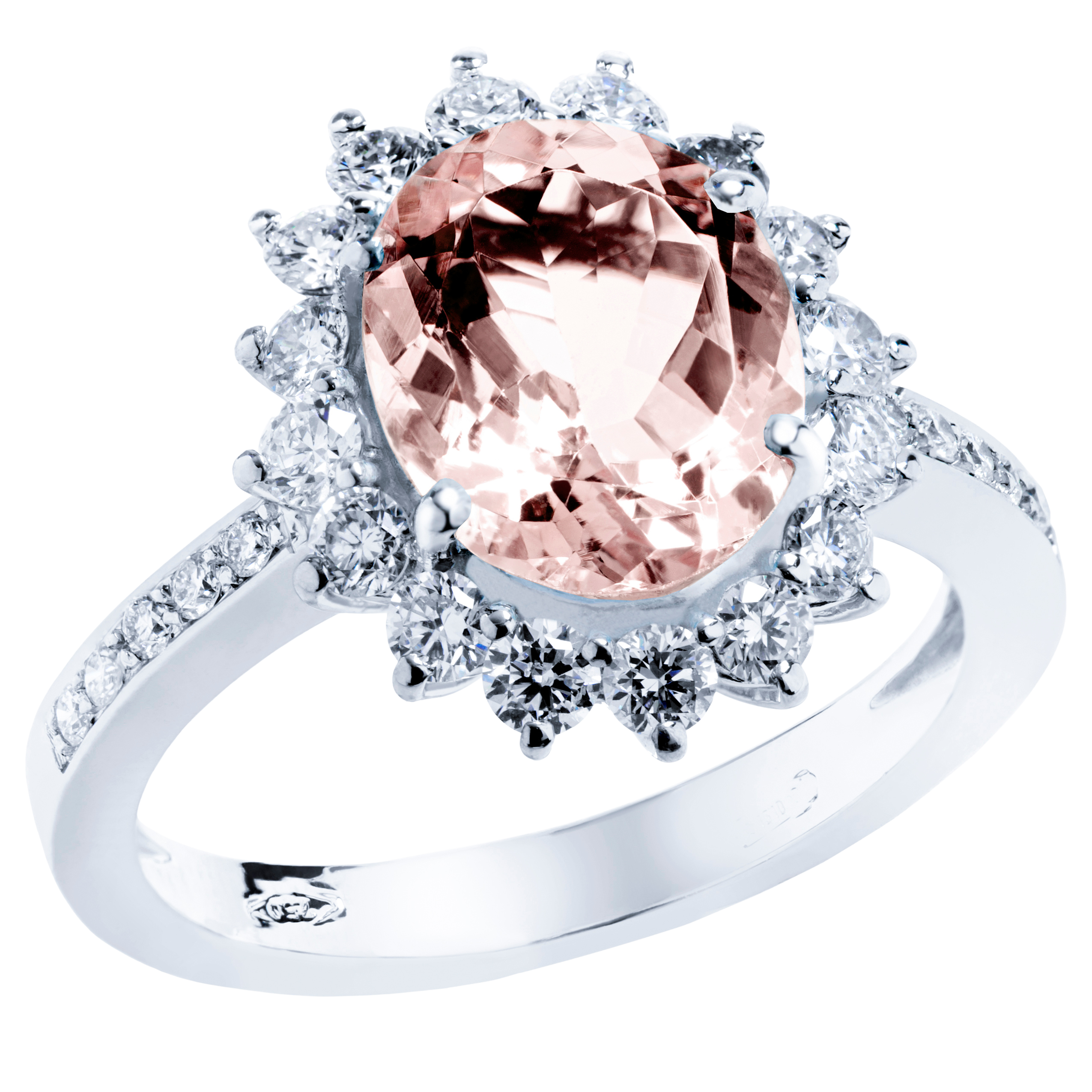 VIA VENETO COLLECTION - 18k WHITE OR ROSE GOLD MORGANITE DIAMOND RING