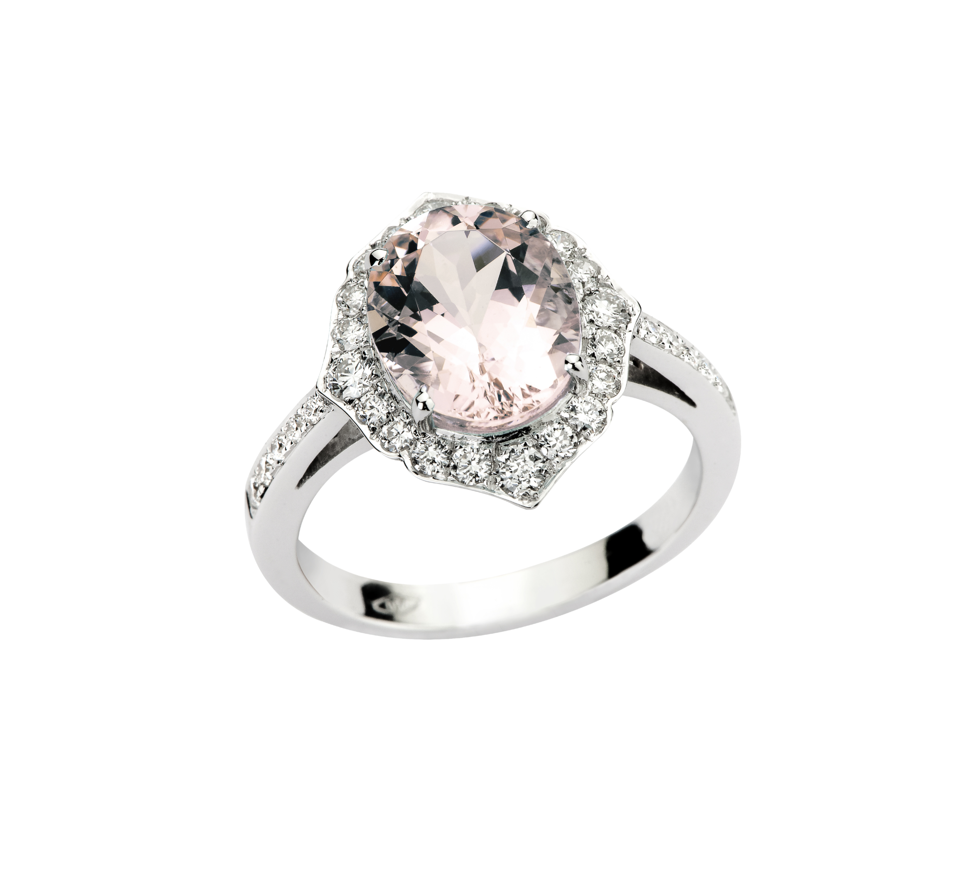 CAMPO DE FIORI COLLECTION - 18k WHITE OR ROSE GOLD MORGANITE DIAMOND RING
