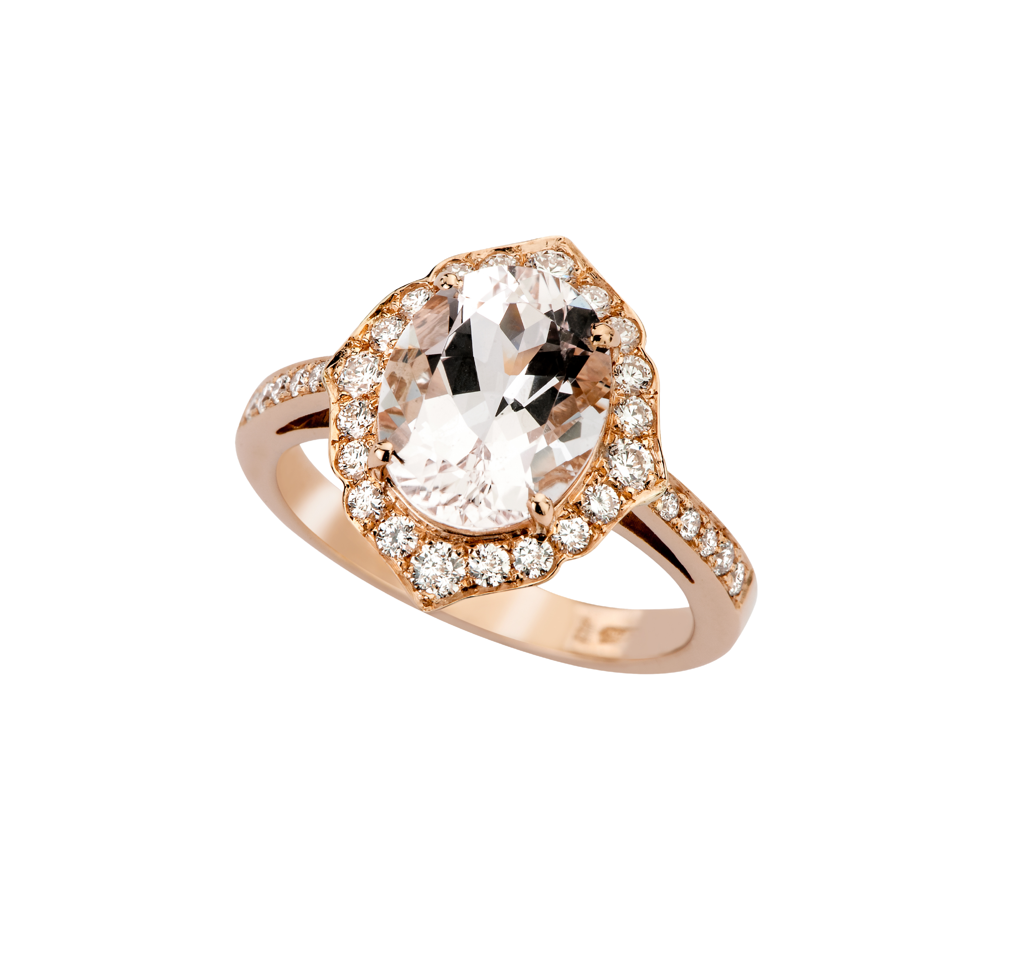 CAMPO DE FIORI COLLECTION - 18k WHITE OR ROSE GOLD MORGANITE DIAMOND RING