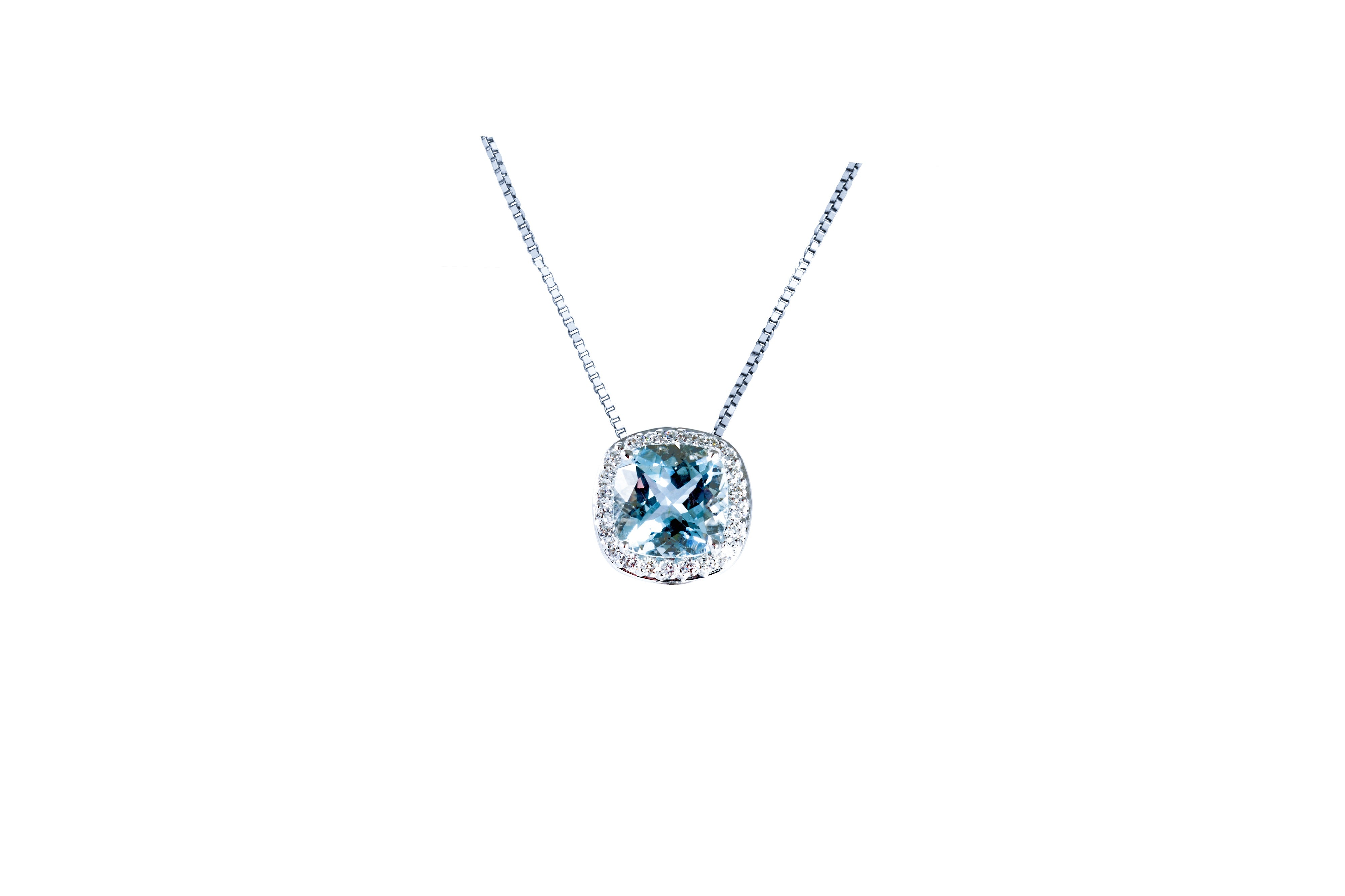 VIA DI RIPETTA COLLECTION – AQUAMARINE DIAMOND PENDANT