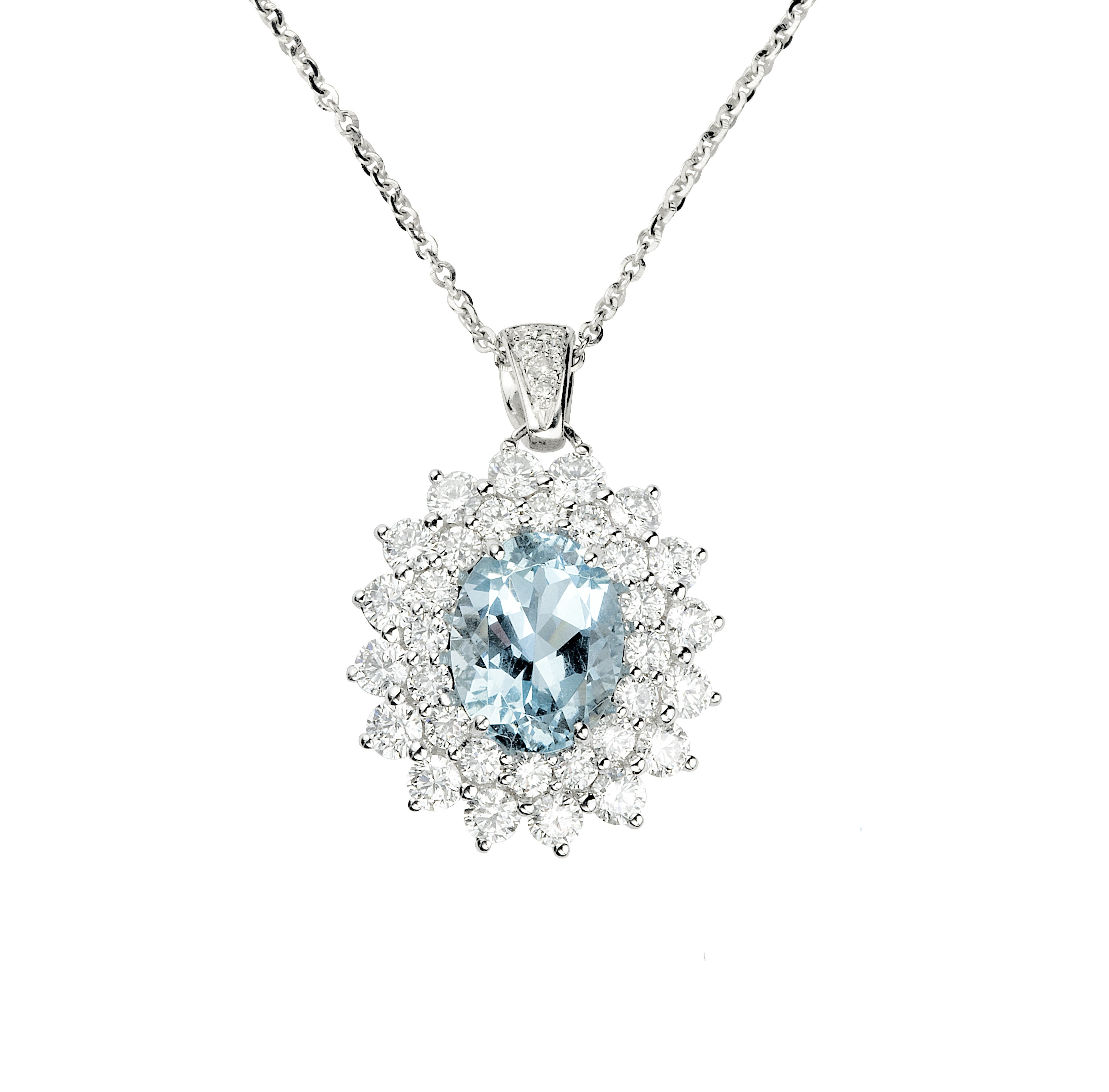 DOLCE RICAMO COLLECTION – AQUAMARINE DIAMOND PENDANT