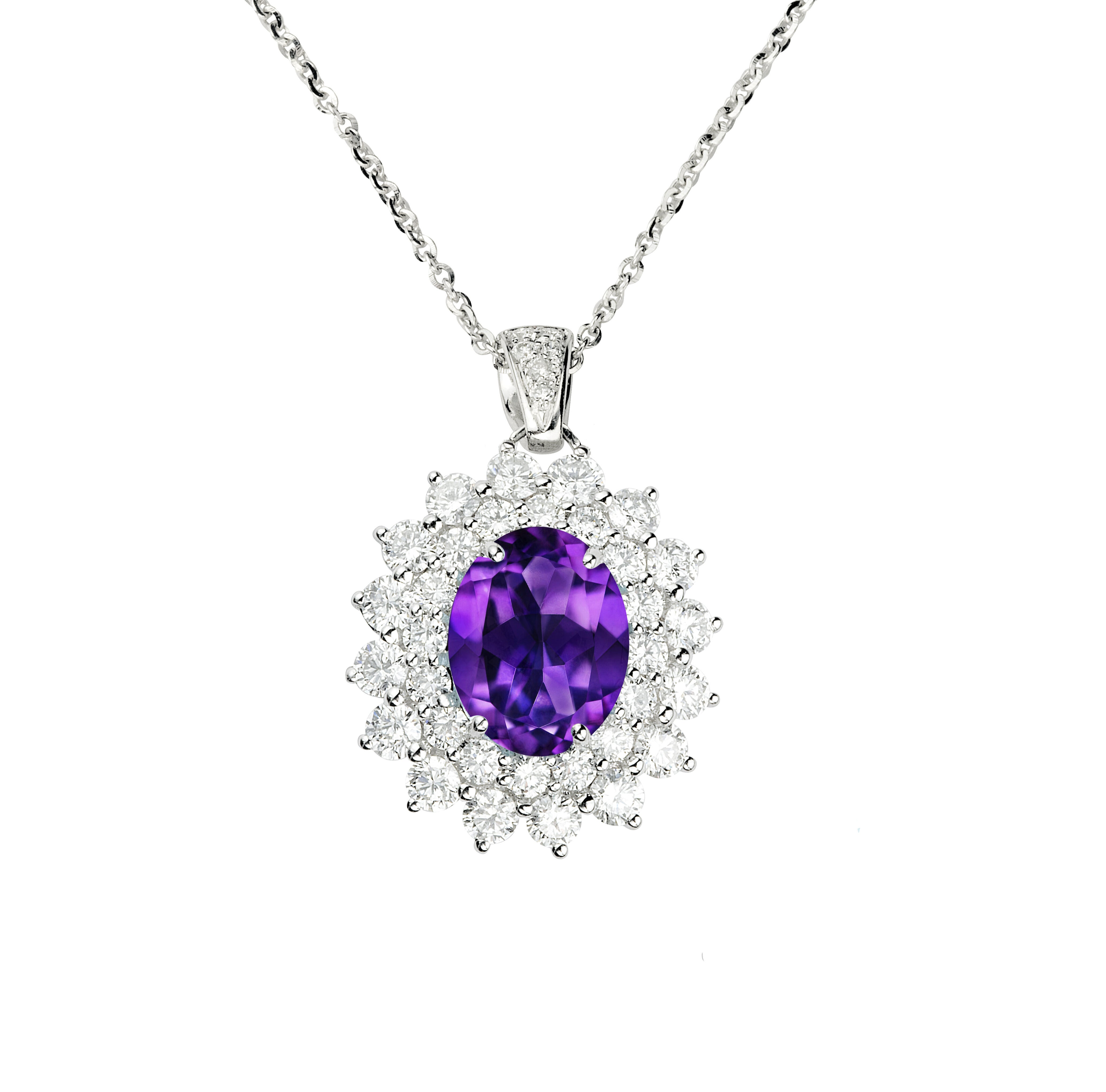DOLCE RICAMO COLECTION – AMETHYST DIAMOND PENDANT