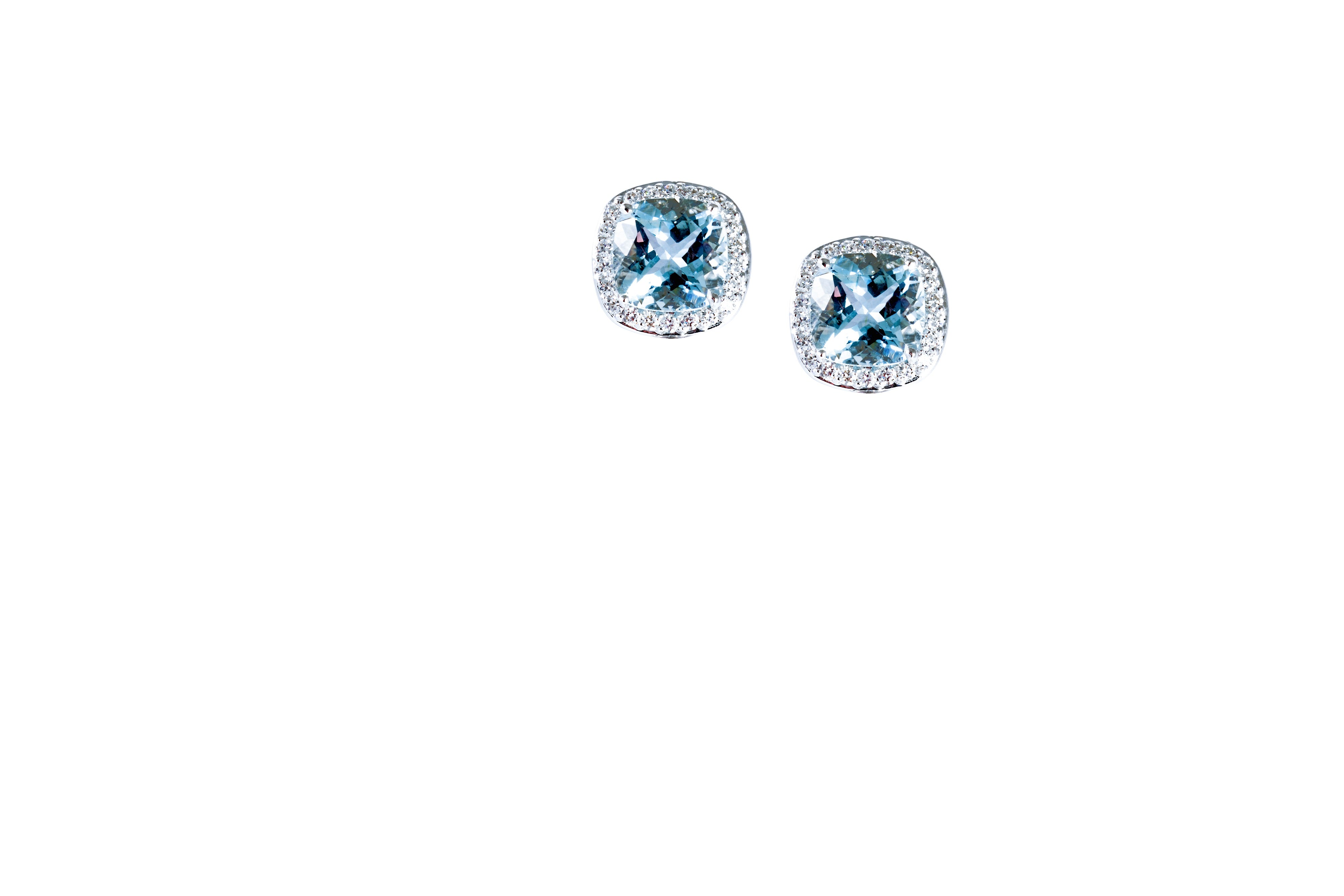 VIA DI RIPETTA COLLECTION – AQUAMARINE DIAMOND STUD EARRINGS