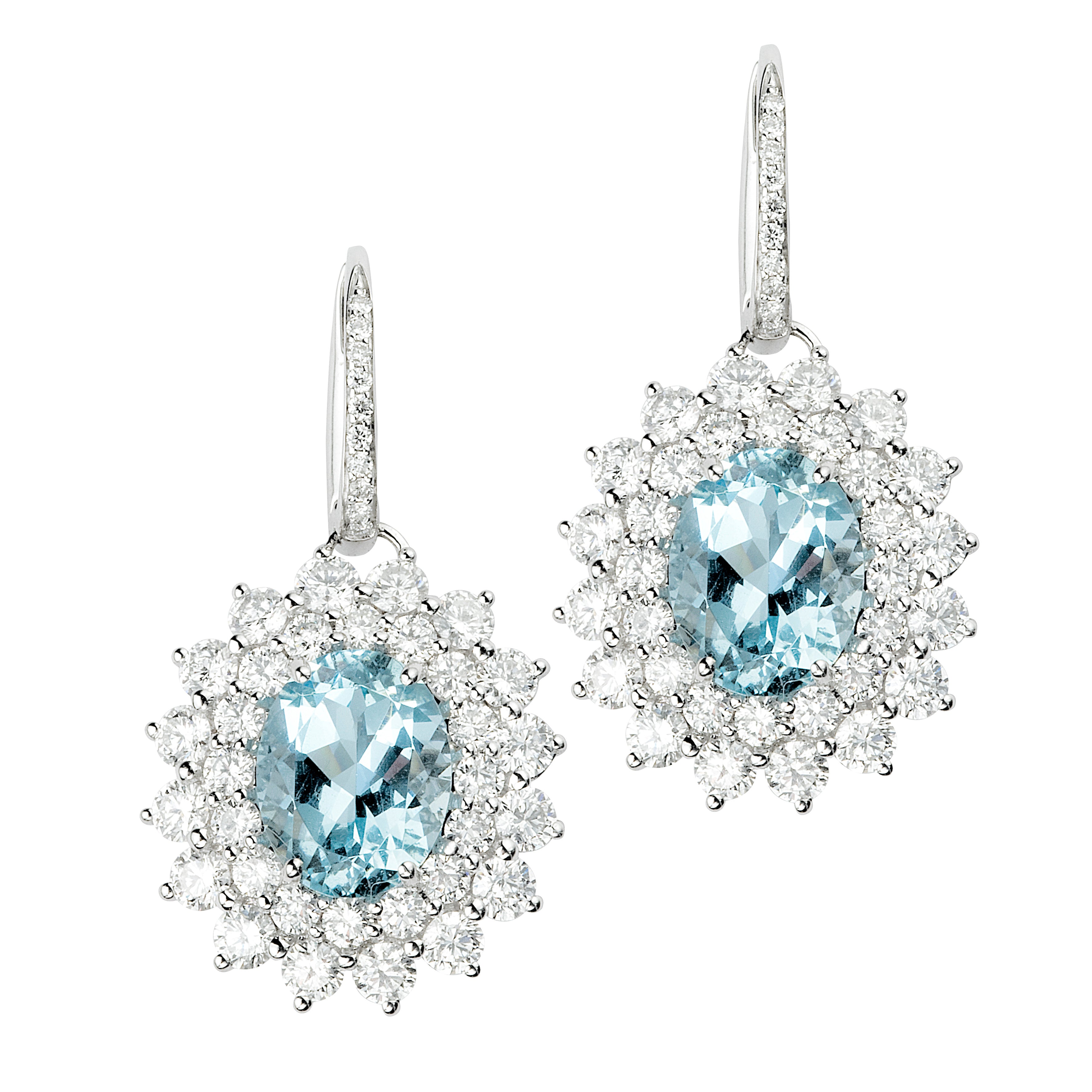 DOLCE RICAMO COLLECTION – AQUAMARINE DIAMOND EARRINGS