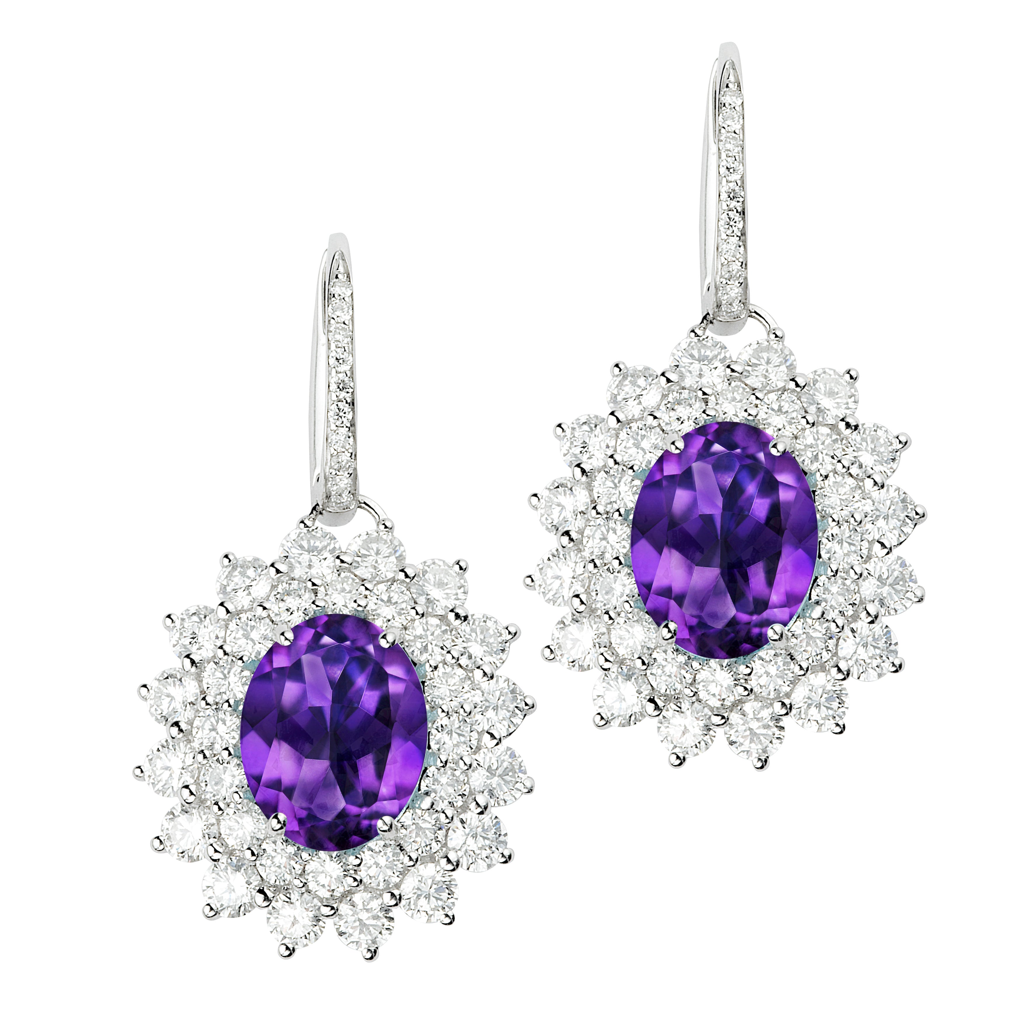 DOLCE RICAMO COLLECTION – AMETHYST DIAMOND EARRINGS