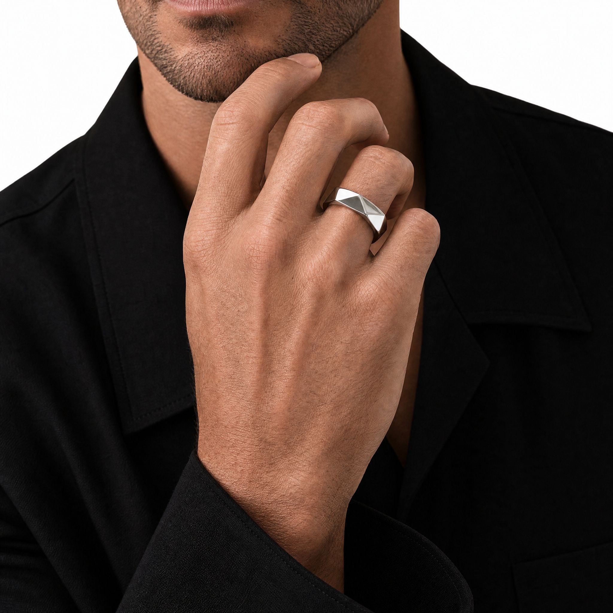 IMPERARI AXIOM MEN’S RING – WHITE GOLD