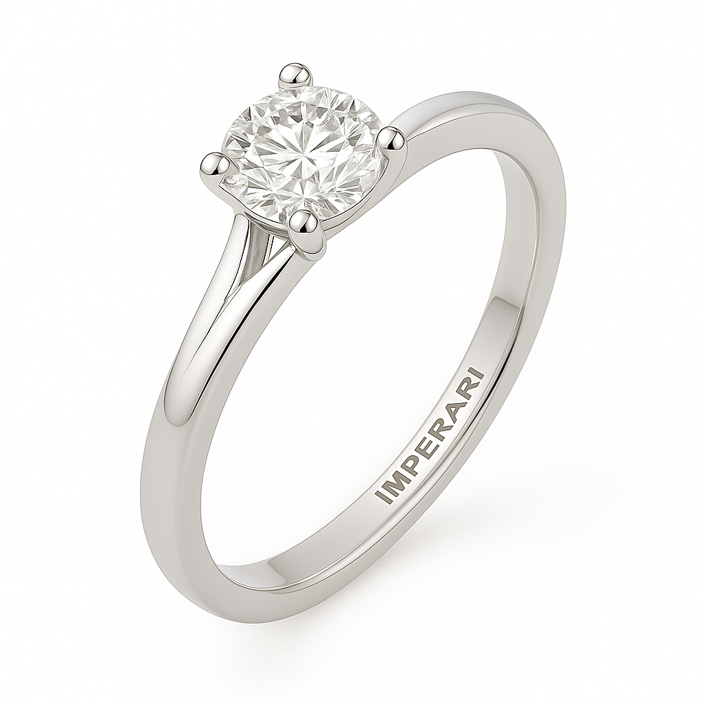 IMPERARI DIAMOND SOLITAIRE RING – WHITE GOLD