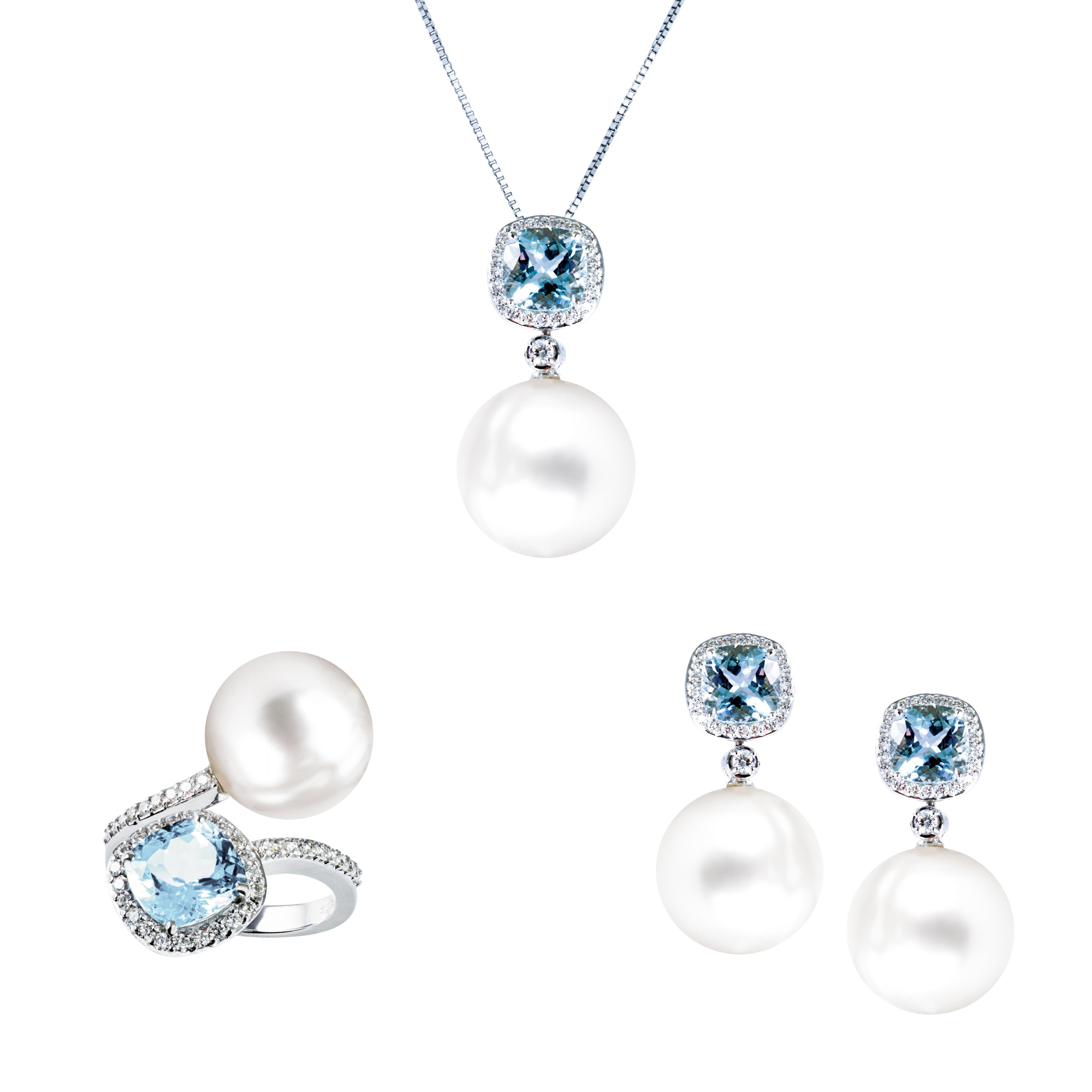 VIA DI RIPETTA COLLECTION – COMPLETE SET AQUAMARINE PEARL