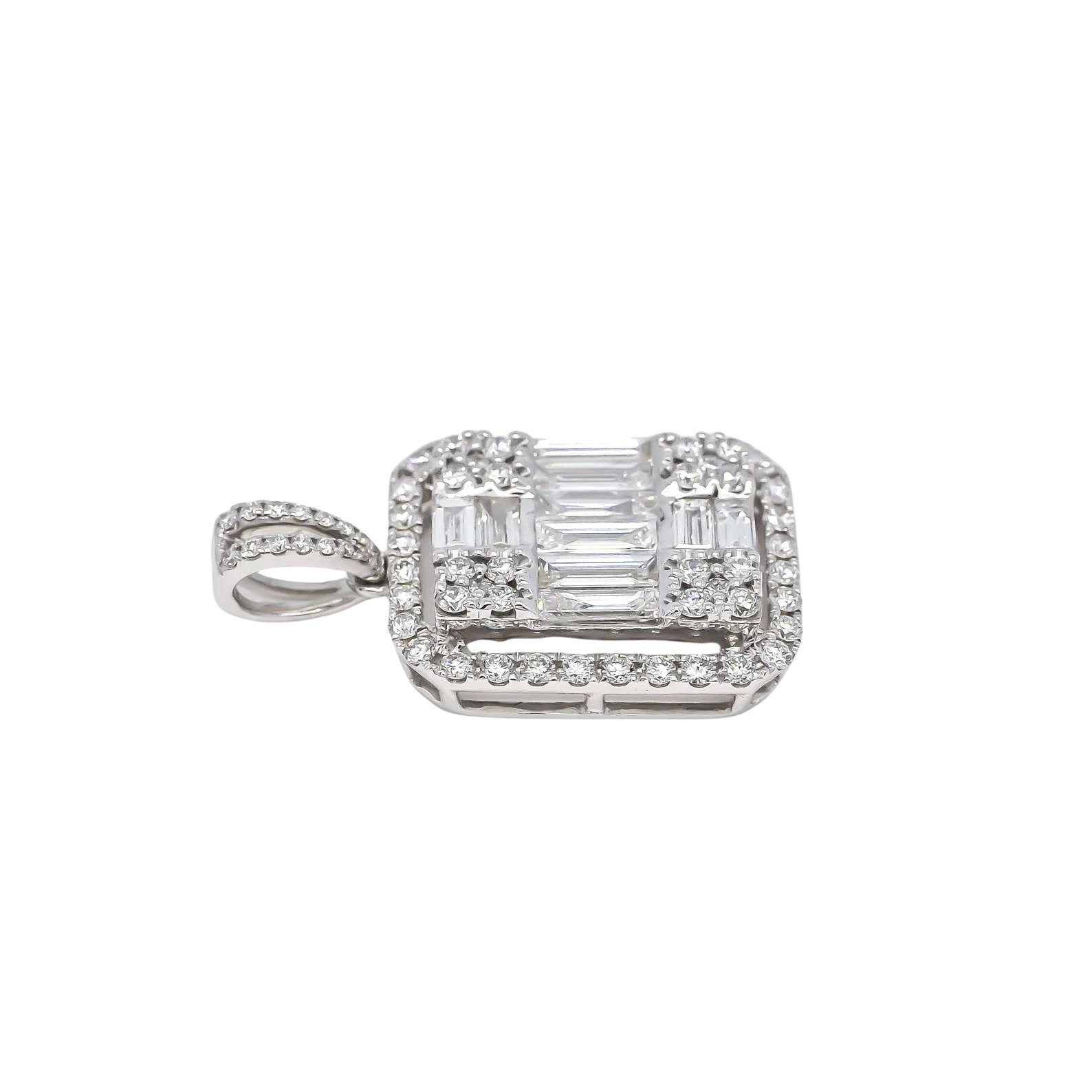 NATURAL DIAMOND PENDANT – 18k WHITE GOLD