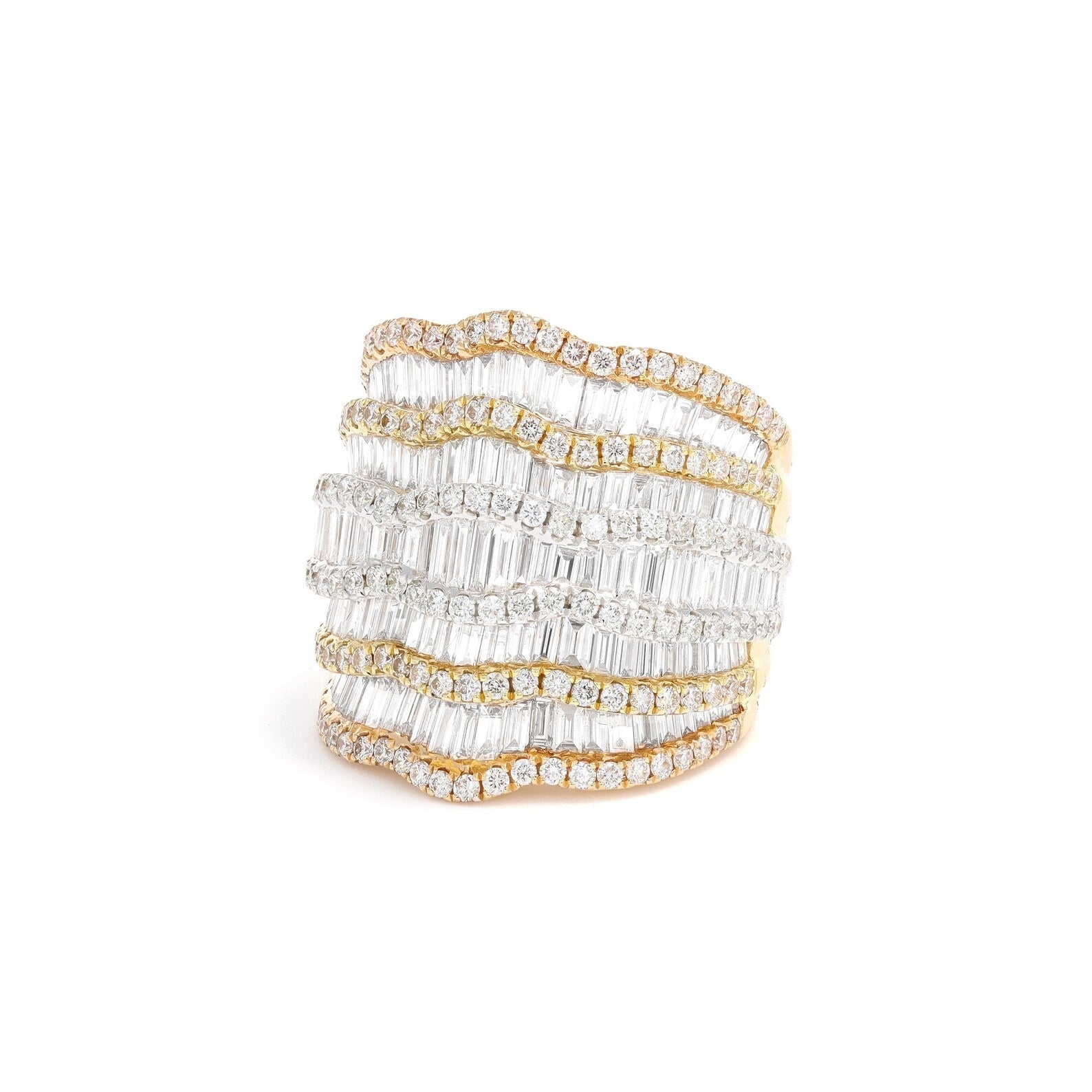 NATURAL DIAMOND RING – 18k WHITE GOLD STATEMENT RING